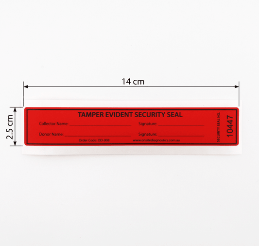 Tamper Evident Security Seals - Pack of 50 - Urine (OD - 008U) - Onsite Diagnostics - Australian Drug Tests and Training - Drug Test Accessories - Onsite Diagnostics
