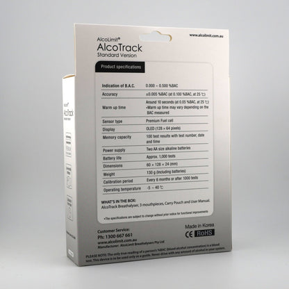 AlcoLimit AlcoTrack Breathalyser (ALCO-200) - Onsite Diagnostics - Australian Drug Tests and Training - Breathalyser - AlcoLimit Breathalysers Australia
