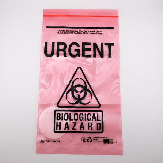 Biohazard Confirmation Bags - Pack of 10 (OD - G28D) - Onsite Diagnostics - Australian Drug Tests and Training - Drug Test Accessories - Onsite Diagnostics