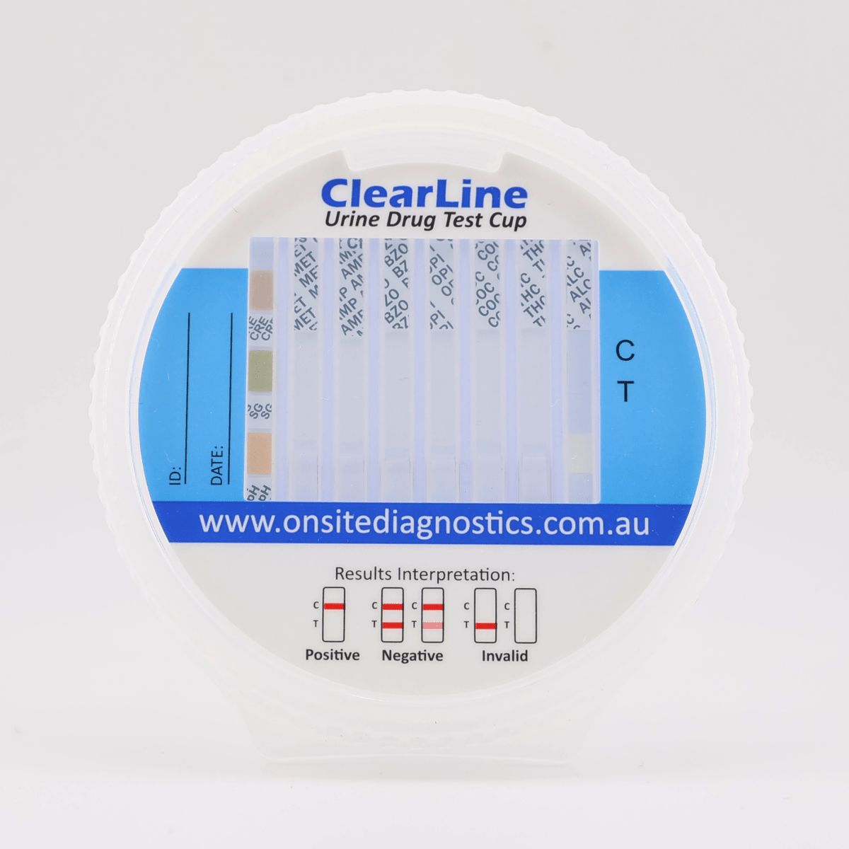 Onsite ClearLine 6 Advanced + Alcohol Urine Drug Test Tilt - Cup (OD - 203) - Onsite Diagnostics - Australian Drug Tests and Training - Urine Drug Test - Onsite Diagnostics