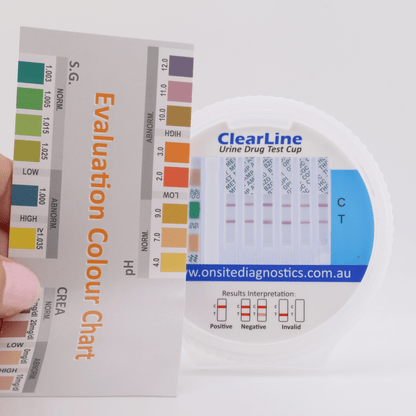 Onsite ClearLine 6 Advanced Urine Drug Test Tilt - Cup (OD - 202) - Onsite Diagnostics - Australian Drug Tests and Training - Urine Drug Test - Onsite Diagnostics
