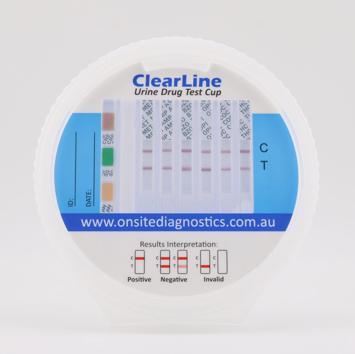 Onsite ClearLine 6 Advanced Urine Drug Test Tilt - Cup (OD - 202) - Onsite Diagnostics - Australian Drug Tests and Training - Urine Drug Test - Onsite Diagnostics