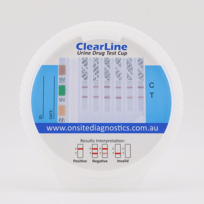 Onsite ClearLine 6 Advanced Urine Drug Test Tilt - Cup (OD - 202) - Onsite Diagnostics - Australian Drug Tests and Training - Urine Drug Test - Onsite Diagnostics