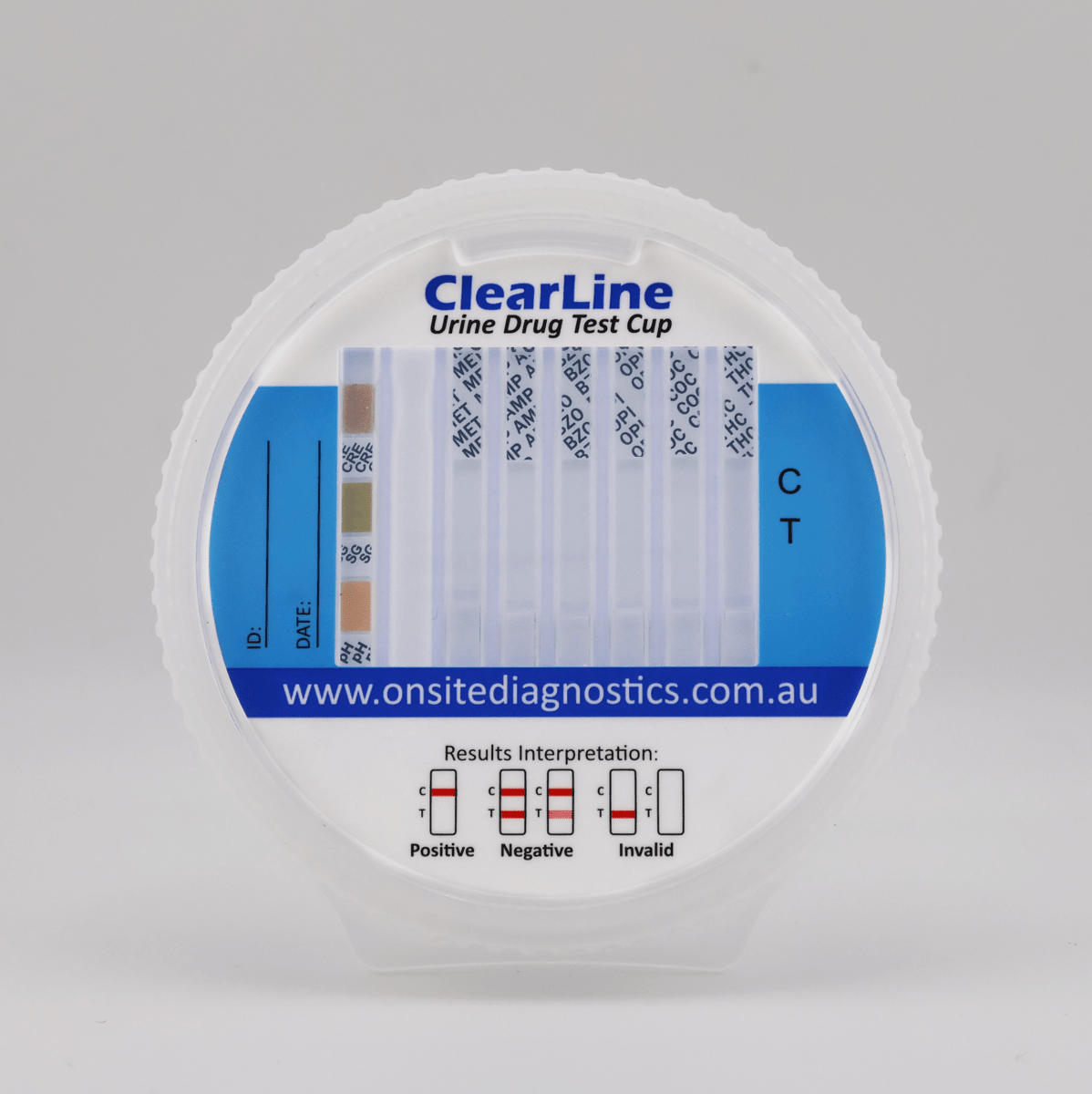 Onsite ClearLine 6 Advanced Urine Drug Test Tilt - Cup (OD - 202) - Onsite Diagnostics - Australian Drug Tests and Training - Urine Drug Test - Onsite Diagnostics
