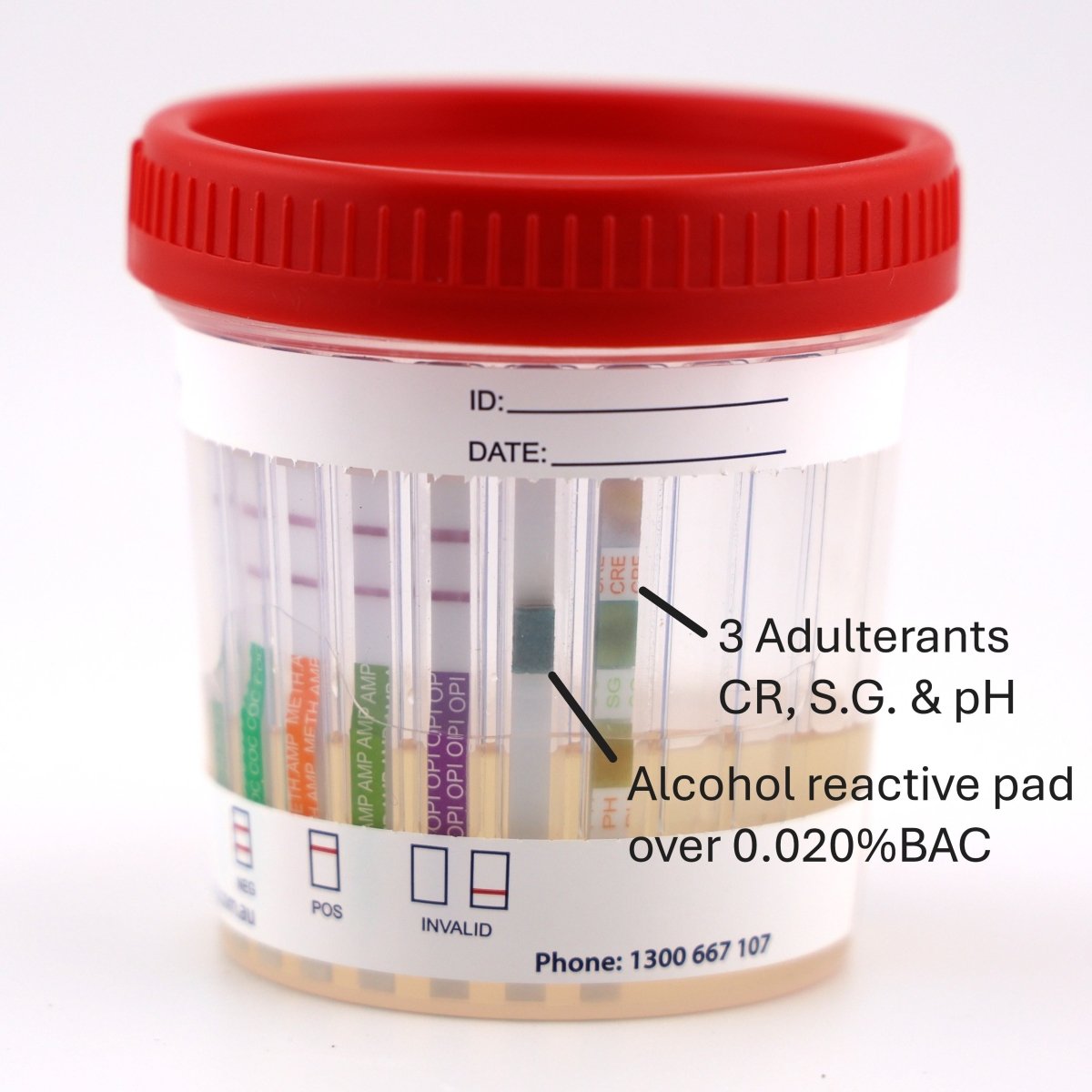 Onsite Eco 7 Advanced + Alcohol Urine Drug Test Cup (OD - 071A) - Onsite Diagnostics - Australian Drug Tests and Training - Urine Drug Test - Onsite Diagnostics