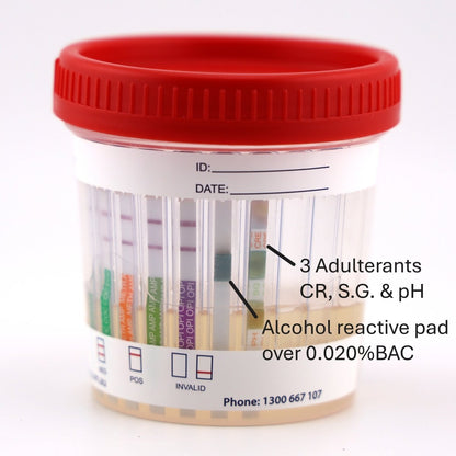 Onsite Eco 7 Advanced + Alcohol Urine Drug Test Cup (OD - 071A) - Onsite Diagnostics - Australian Drug Tests and Training - Urine Drug Test - Onsite Diagnostics