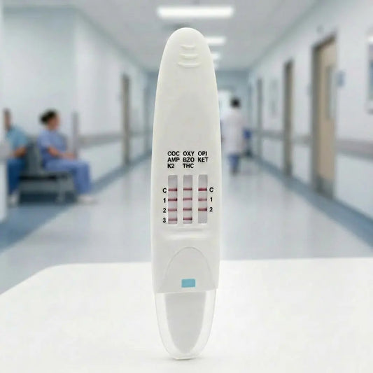 Onsite Saliva Swipe 8 Advanced + Alcohol Oral Fluid Drug Test showing drug test lines all negative