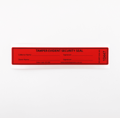 Tamper Evident Security Seals - Pack of 50 - Urine (OD - 008U) - Onsite Diagnostics - Australian Drug Tests and Training - Drug Test Accessories - Onsite Diagnostics