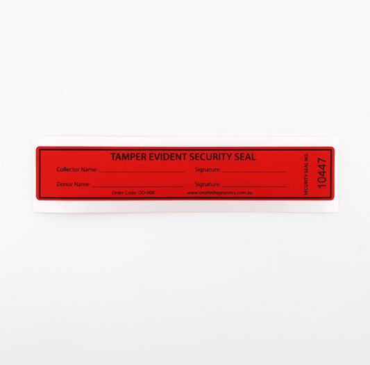 Tamper Evident Security Seals - Pack of 50 - Urine (OD - 008U) - Onsite Diagnostics - Australian Drug Tests and Training - Drug Test Accessories - Onsite Diagnostics