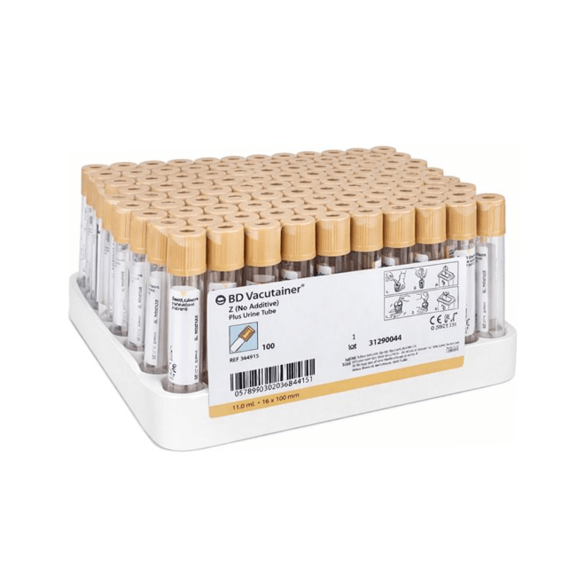 Vacutainer Tubes for Urine Laboratory Specimens - Pack of 100 (OD - BD11) - Onsite Diagnostics - Australian Drug Tests and Training - Drug Test Accessories - Onsite Diagnostics